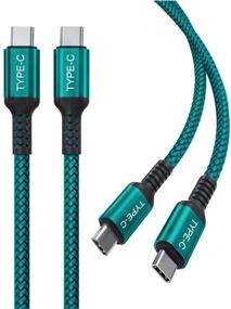 img 4 attached to 🔌 USB-C to Type-C 100W Cable - 15ft/2-Pack, Power Delivery Fast Charging PD Charger Extra Long Cord for MacBook Pro Mac 16 Air 4 4th Gen 2020, iPad Pro 11, Samsung Galaxy Note 10 20 S21 S20 21 Plus Ultra