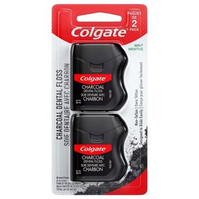 img 4 attached to 🦷 Colgate Charcoal Dental Floss – Non-Toxic, Wax Coated, Non-Teflon, Mint Flavor – 2 Pack