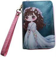 japanese leather cartoon zipper wallet women's handbags & wallets in wallets logo