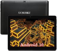 📱 высокопроизводительный планшет на 10,1 дюйма: android 10.0, 10-ядерный процессор, 4 гб озу, 64 гб пзу, 4g lte, две sim-карты, wifi, gps, bluetooth, сертифицирован google - 10-дюймовый дисплей ips, две камеры, usb type c (черный) логотип
