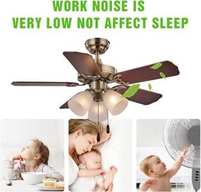 img 1 attached to 🌀 Fansose 36-Inch Indoor Ceiling Fan: Wood Blade, Noiseless Motor, Reversible, E26 Lamp Holders & Pull-Wire Control