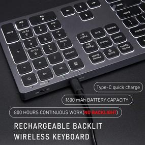 img 1 attached to 💻 Seenda Backlit Wireless Keyboard - Ultra Slim, Rechargeable, Illuminated | For PC, Laptop, Smart TV