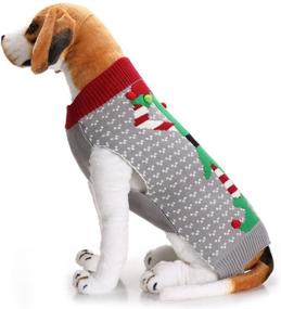 img 2 attached to 🎄 NACOCO Elf Christmas Dog Sweater- Festive Pet Jumper for Holiday and Party, Perfect for Dogs and Cats