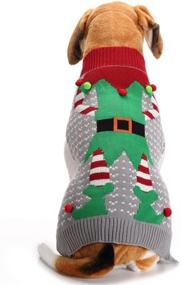 img 4 attached to 🎄 NACOCO Elf Christmas Dog Sweater- Festive Pet Jumper for Holiday and Party, Perfect for Dogs and Cats