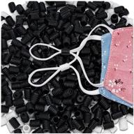 🔒 400pcs cord locks for face masks - silicone cord stopper adjuster, no-slip earloop toggles for 1/4, 1/8 inch elastic, buckle adjustment accessories for adults and children logo