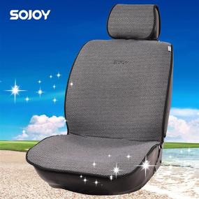 img 1 attached to 🚗 Sojoy Universal Four Seasons Full Set of Car Seat Cover and Cushions Checkered: Sleek Black &amp; White Design for Enhanced Car Comfort