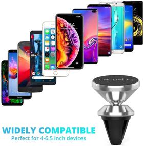 img 2 attached to CARNETIQ Premium Universal Magnetic Car Vent Mount - 360° Rotation, Crazy Strong Magnet Cell Phone Holder for iPhone, Samsung, LG, and More (Silver)