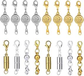 img 4 attached to Aiskaer 16 Pcs Gold & 16 Pcs Silver Magnetic Lobster Clasps - Perfect for Jewelry Necklace Bracelet