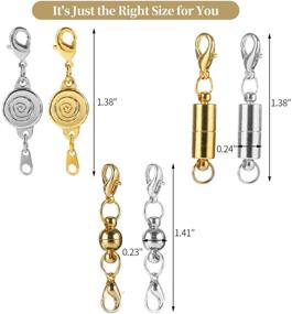 img 3 attached to Aiskaer 16 Pcs Gold & 16 Pcs Silver Magnetic Lobster Clasps - Perfect for Jewelry Necklace Bracelet