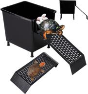 zvaiuk black turtle laying eggs box+turtle basking platform: best tank accessories for small turtles' rest, play, breeding, and sun bathing логотип