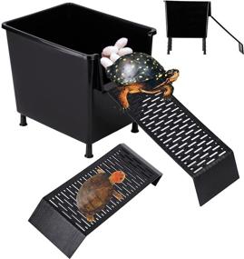 img 4 attached to Zvaiuk Black Turtle Laying Eggs Box+Turtle Basking Platform: Best Tank Accessories for Small Turtles' Rest, Play, Breeding, and Sun Bathing