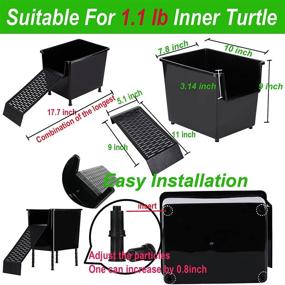 img 3 attached to Zvaiuk Black Turtle Laying Eggs Box+Turtle Basking Platform: Best Tank Accessories for Small Turtles' Rest, Play, Breeding, and Sun Bathing