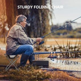 img 1 attached to 🪑 Folding Fishing Stool: Lightweight Camping Stools for Travel, Hiking, Hunting, and More