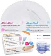 mommed ovulation predictor kit (hcg25-lh100) - 25 pregnancy test strips, 100 ovulation test 🔍 strips, easy-to-use fertility test with 125 urine cups - accurate opk test and pregnancy tests logo