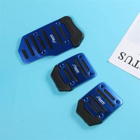 img 3 attached to 🚗 Vosarea 3pcs Aluminum Car Pedal Covers with Enhanced Grip, Manual Transmission Foot Pedals Brake Pads for Improved Performance