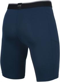 img 3 attached to 🩳 Men's Side Pocket Compression Shorts - Cool Dry UV Protection Baselayer Running Tights - Take Five