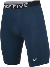 img 4 attached to 🩳 Men's Side Pocket Compression Shorts - Cool Dry UV Protection Baselayer Running Tights - Take Five