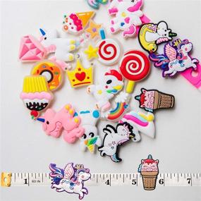 img 2 attached to 20PCS Unicorn Shoe Charms for Clogs Shoes & Bracelets, Cute PVC Charms Decorations for Girls Party Favors & Birthday Gifts
