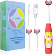 🦷 зубная щетка sunartec triple kids sonic: перезаряжаемая трехсторонняя зубная щетка с частотой 32000 оборотов в минуту, с 3 сменными насадками, таймером, водонепроницаемая - идеально подходит для детей от 3 лет! логотип