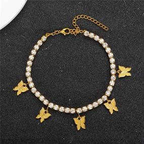 img 2 attached to Butterfly Rhinestone Bracelets Hip Hop Anklets