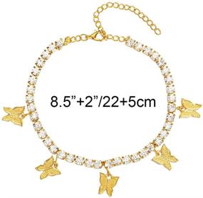 img 3 attached to Butterfly Rhinestone Bracelets Hip Hop Anklets