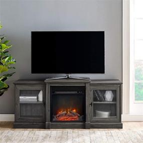 img 3 attached to 🔥 Stylish and Functional Walker Edison Penn Classic Two Tier Fireplace TV Stand for TVs up to 65 Inches – 60 Inch, Slate Grey