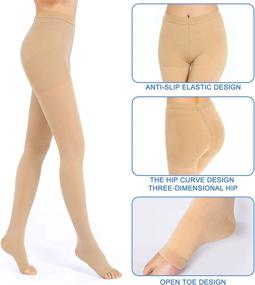 img 2 attached to 🧦 20-30mmHg Medical Compression Pantyhose for Women & Men: Effective Stockings for Compression