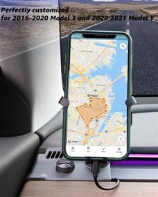 img 3 attached to Enhanced Phone Holder Mount Accessories for Basenor's 2021 Tesla Model Y