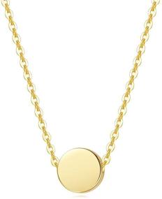 img 4 attached to 🌟 Carleen SOLID REAL 14K Tiny Dot 6mm Round Small Cute Simple Coin Necklace Pendant Minimalist Dainty Everyday Fine Jewelry for Women Girls Teens, 16+2 Extender Gold Chain in Yellow/Rose Gold