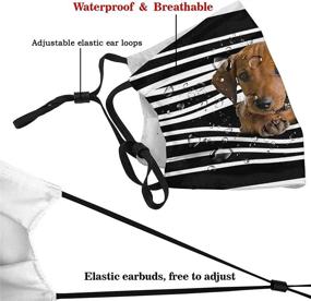 img 1 attached to 🐶 Cute Dachshund Stripes Face Mask - Reusable Dog Face Cover for Men & Women | Washable Mouth Cover with 2 Filters | Balaclava Option