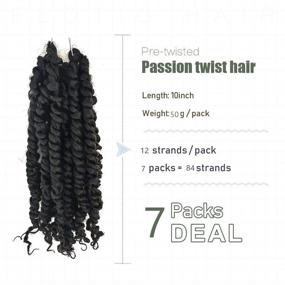 img 1 attached to 🌟 Премиум набор прядей для вязания Passion Twist Crochet Hair Extensions - 10 дюймов, 7 пакетов, темно-коричневые синтетические плетенки с предварительными петлями для вязания - предварительно скрученные, высококачественные пряди для вязания (Цвет: 2#)