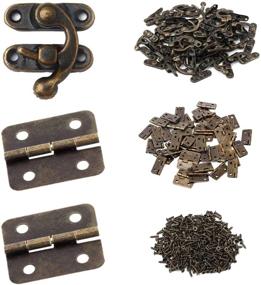 img 4 attached to Howdia Antique Right Latch Hook Hasp and Small Box Mini Hinges Set with Replacement Screws – 25 Sets of Hooks and 50 Sets of Hinges in Antique Bronze for Wood Jewelry Boxes