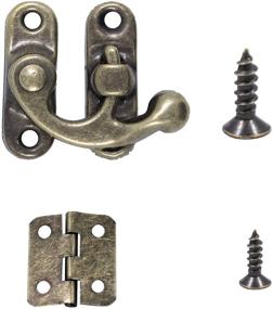 img 1 attached to Howdia Antique Right Latch Hook Hasp and Small Box Mini Hinges Set with Replacement Screws – 25 Sets of Hooks and 50 Sets of Hinges in Antique Bronze for Wood Jewelry Boxes