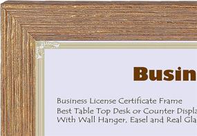 img 1 attached to 🌟 Stylish Space Art Deco Gold Frame for 4x9 Business Licenses/Certificates - Tempered Glass, Hanging & Tabletop Options (Set of 1)