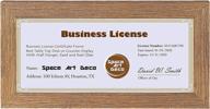 🌟 stylish space art deco gold frame for 4x9 business licenses/certificates - tempered glass, hanging & tabletop options (set of 1) логотип