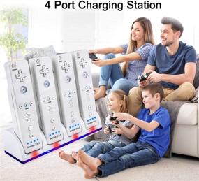 img 2 attached to 💡 Enhanced Wii Remote Controller Charging Station by Covanm - 4 Port Charger with 4 Rechargeable Batteries for Wii + USB Cable & Free USB Wall Charger