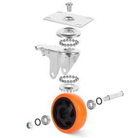 img 2 attached to 🔩 W B D WEIBIDA 5 inch Swivel Caster Wheels: Heavy Duty, 1400lbs Capacity | No Noise Polyurethane Wheels for Furniture & Cart Set of 4 | Dual Locking | Free Bolts, Nuts & Spanner