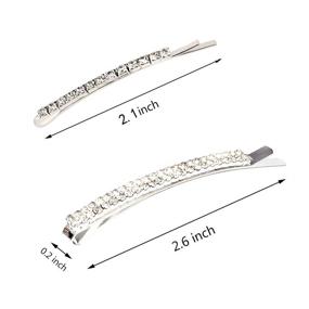 img 2 attached to 💎 12-Piece Rhinestone Bobby Pin Set, Metal Hair Clips with Clear Crystal Rows - Ideal Hair Barrette Pins for Women, Ladies, and Teen Girls