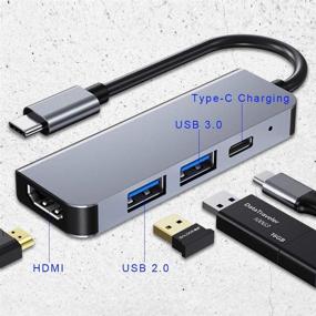 img 3 attached to 💻 QCEs USB C Hub HDMI Adapter - 4K HDMI Video, 100W PD Charging, 5Gbps USB 3.0 - Compatible with MacBook Pro/Air 2021, iPad Pro, XPS, Samsung Dex, Switch Dock