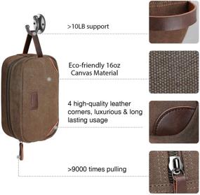 img 3 attached to 🧳 Ultimate Men's Travel Toiletry Organizer Bag - Canvas Shaving Dopp Kit TSA Approved (Coffee): Essential for Smart Traveling!