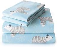 cozy queen-sized flannel sheet 🐻 set: jumpoff jo's polar bears delight logo
