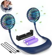 🌀 portable neck fan with rechargeable 2600mah batteries and charger - powerful and quiet hands-free personal fan for travel, gardening, cooking, and working логотип