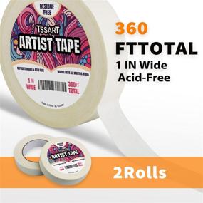 img 3 attached to TSSART 2-Pack White Artist Tape - Acid-Free Masking Tape for Art Drafting, Watercolor Painting, Canvas Framing - 1 Inch Wide, 360FT Long Total