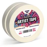 tssart 2-pack white artist tape - acid-free masking tape for art drafting, watercolor painting, canvas framing - 1 inch wide, 360ft long total logo