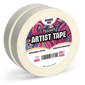 img 4 attached to TSSART 2-Pack White Artist Tape - Acid-Free Masking Tape for Art Drafting, Watercolor Painting, Canvas Framing - 1 Inch Wide, 360FT Long Total