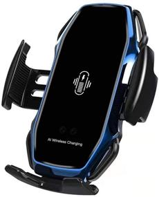 img 4 attached to 🔵 Blue Wireless Car Charger Mount EERIE A5 Smart Sensor - QI 10W Fast Charging Holder Compatible with iPhone Xs/Xs Max/XR/X/8/8 Plus, Samsung Note 9/S9/S9+/S8