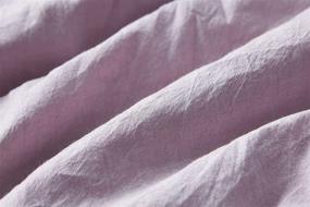 img 2 attached to 🛏️ Набор постельного белья Swift Home из промытого в хлоркой ткани шамбре в цвете пыльной лаванды - 100% хлопковое крашеное пряжей, дышащее, естественно мятый вид - размер полный/королева (пододеяльник не включен)