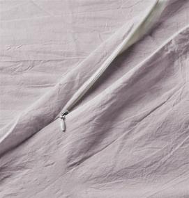 img 1 attached to 🛏️ Swift Home Prewashed Chambray Duvet Cover Bedding Set in Dusty Lavender - 100% Cotton Yarn Dyed, Breathable, Natural Wrinkled Look - Full/Queen Size (Comforter Not Included)