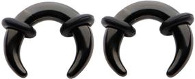 img 1 attached to 🔸 Zaya Body Jewelry: Stylish Black Ear Pinchers, Crescents, and Horseshoes in Various Sizes and Gauges - 14g to 00g+