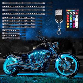 img 3 attached to 🏍️ 12-частейные полоски светодиодных подсветок для мотоцикла | RGB Многоцветные акцентные неоновые лампы со светодиодной полоской с двойным ИК/РЧ пультом управления | Полоска светодиодной подсветки для Atmosphere LED для мотоциклов Harley Davidson Honda Kawasaki Suzuki